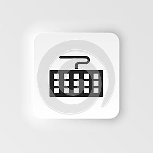 Keyboard, computer icon - Vector. Simple element illustration from UI concept. Keyboard, computer icon neumorphic style