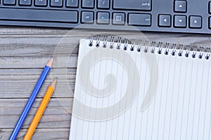 Keyboard computer with notepad and pencil