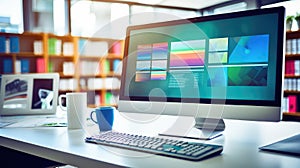 keyboard computer on office desk