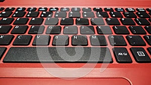 Keyboard covered by super reddish color