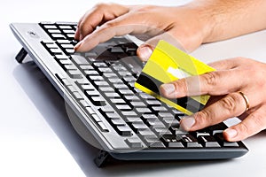 Keyboard and Credit Card Online Shopping