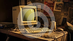 keyboard desktop computer on desk