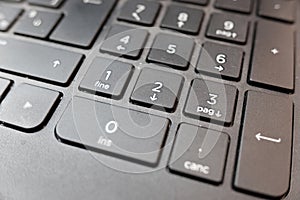 Keyboard detail of laptop