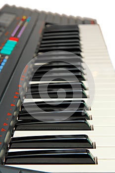Keyboard of electric piano isolated