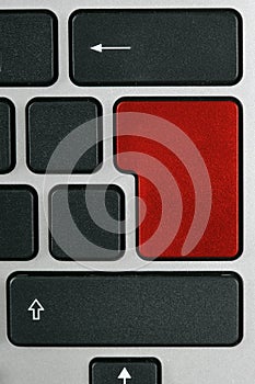Keyboard with enter key in red color