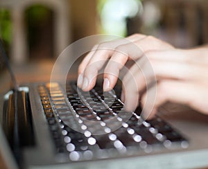 Keyboard and fingers