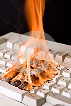 Keyboard on fire