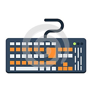 Keyboard flat icon, button and device