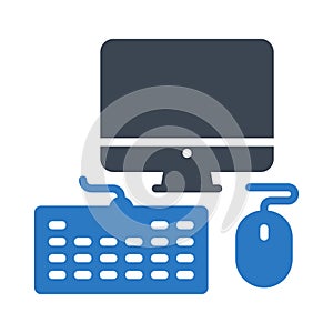 Keyboard glyph colour vector icon