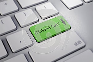 Keyboard with green button - Download