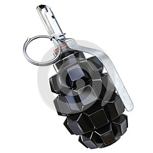 Keyboard grenade concept. Isolated on white background.