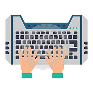 Keyboard hands vector