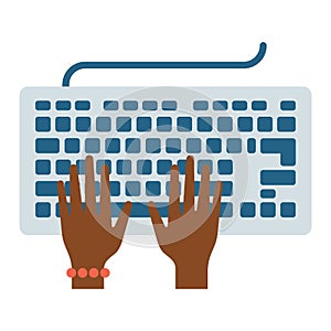 Keyboard hands vector