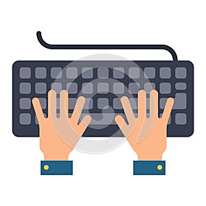 Keyboard hands vector