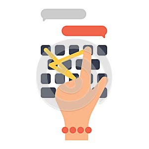 Keyboard hands vector