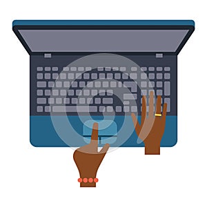 Keyboard hands vector