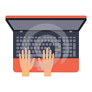 Keyboard hands vector