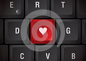 Keyboard with heart