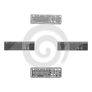 Keyboard icon in cartoon,black style isolated on white background. Personal computer symbol stock vector illustration.