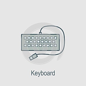 Keyboard icon. Element of computer parts with name icon for mobile concept and web apps. Filled outline Keyboard icon can be used