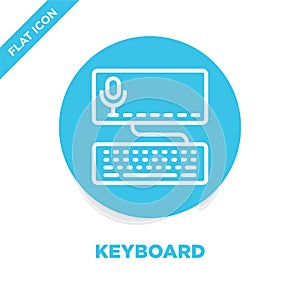 keyboard icon vector from accessibility collection. Thin line keyboard outline icon vector  illustration. Linear symbol for use on
