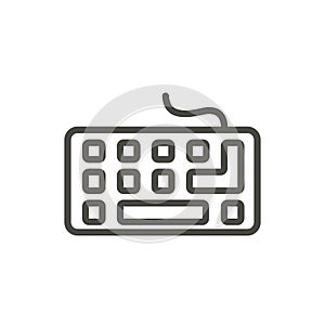 Keyboard icon vector. Line pc input symbol.