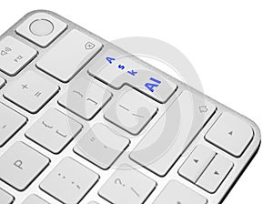 Keyboard with key Artificial Intelligence AI