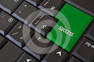 Keyboard with a key to success