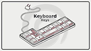 Keyboard keys illustration, computer input device vector design Generative AI