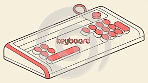 Keyboard keys illustration, computer keyboard, tech keyboard, input device, keyboard art vector design Generative AI