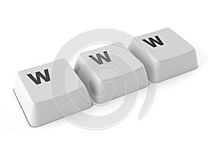 Keyboard keys with WWW text