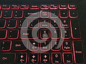 keyboard light red numlock