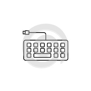 keyboard line. Element of computer parts for mobile concept and web apps illustration. Thin line icon for website design and