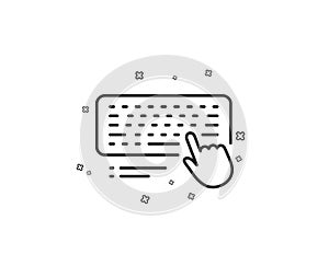 Keyboard line icon. Computer component device sign. Vector