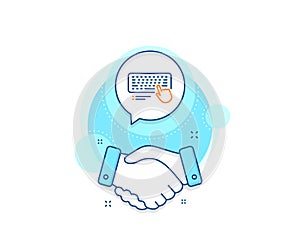 Keyboard line icon. Computer component device sign. Vector