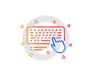 Keyboard line icon. Computer component device sign. Vector