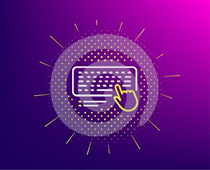 Keyboard line icon. Computer component device sign. Vector