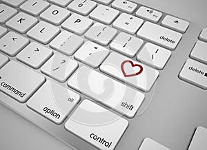 Keyboard love button