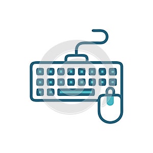 Keyboard with Mouse Icon for Computers