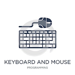 Keyboard and mouse icon. Trendy flat vector Keyboard and mouse i