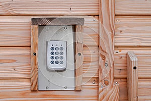Keyboard number digicode code digital code security for access wooden home building open gate door