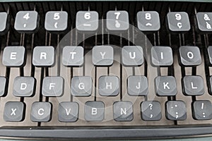Keyboard and old typewriter detail