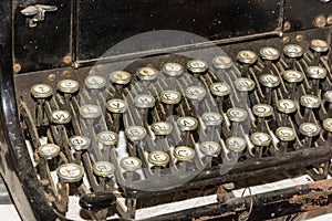 Keyboard old typewriter.