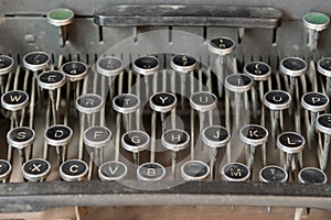 Keyboard of old typewriting machine