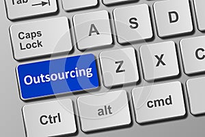 Keyboard with outsourcing button