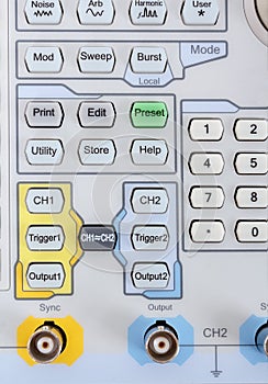 Keyboard of professional modern test equipment - analyzer