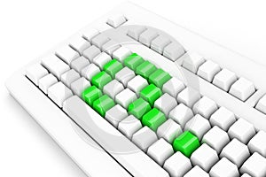 Keyboard with question-mark