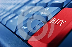 Keyboard with red buybutton