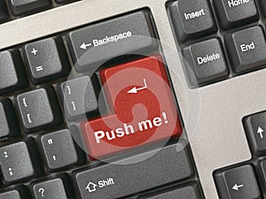 Keyboard - red key Push me photo