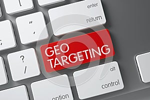 Keyboard with Red Keypad - Geo Targeting. 3D. photo